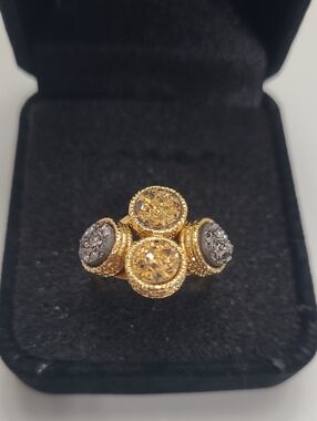 10k Gold Italy Milor Cluster Druzy Ring